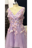 A-ligne bretelles spaghetti haute robe de soirée de bal de fin de v avec des fleurs