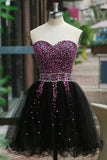 2024 Sweetheart Homecoming Robes A Line Tulle With Beading Short / Mini