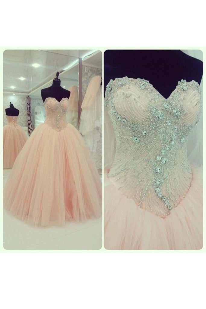 2024 Tulle Sweetheart Avec Beading Quinceanera Robes Ball Gown