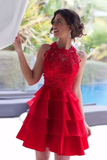2024 Homecoming Robes A Line Scoop Organza &amp; Lace Short / Mini