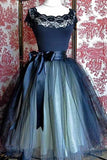 2024 Tulle Scoop With Sash Homecoming Robes A Line Short / Mini