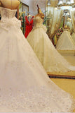 2022 Robes de mariée sweetheart luxueuses et élégantes avec des perles et appliques