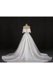 Magnifiques robes de mariage de robe de bal sans bretelles longues, outre de l&#39;épaule robes de mariée