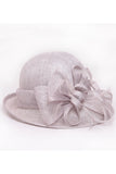 Mode Cambric Avec Ladies Flower Bowler / Chapeau cloche