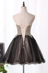 2024 Bicolor Sweetheart Homecoming Robes Tulle Avec Perles Et Applique