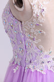 2022 court / mini robe de bal Une ligne Tulle Jupe avec ornements corsage perlé