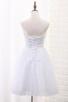 2024 Tulle Homecoming Robes A Line Sweetheart Beaded Bodice Short / Mini