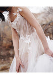 Élégante une ligne de robes de mariée en tulle avec une robe de bal papillon chérie