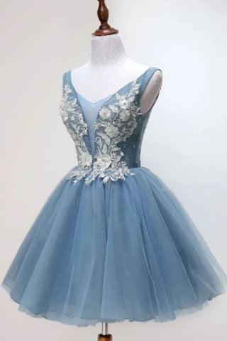 Princesse Homecoming Dress V Cou Appliques Court / Mini