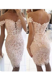 2024 New Arrival Homecoming Robes Sheath Off The Shoulder Tulle With Applique