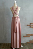 Robes élégantes simples simples de bal rose arrière de bal robes de demoiselle d&#39;honneur