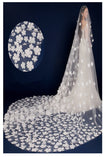 2024 Superbe voile de mariée Longueur 3 mètres Largeur 3 mètres Tulle avec des fleurs faites à la main