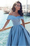 2024 A Line Off The Shoulder Prom Robes Satin With Slit