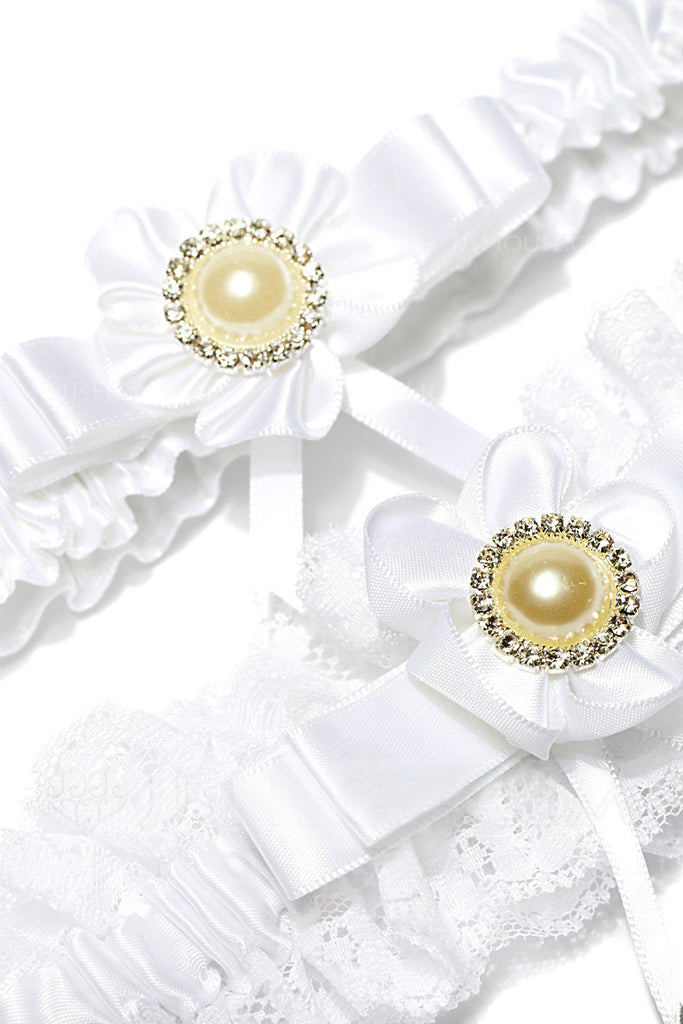 2-pièces de charme avec des perles de mariage Jarretière
