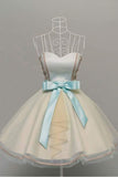 2024 Homecoming Robes Une Ligne Sweetheart Tulle Avec Bow Knot