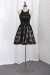 2024 Homecoming Robes A Line Scoop Sequin &amp; Lace Short / Mini