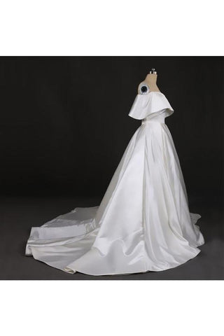 Magnifiques robes de mariage de robe de bal sans bretelles longues, outre de l&#39;épaule robes de mariée