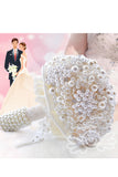 Luxueux et romantique ronde satin / perle Bouquets de mariée