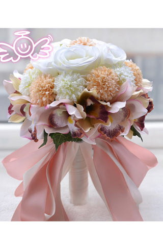Charme Round Ribbon Bouquets de mariée