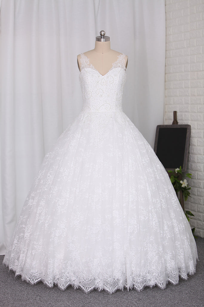 2024 Nouvelle robe de mariée robe de bal bretelles spaghetti-parole longueur dentelle Zipper Retour