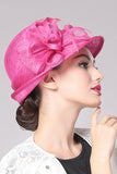 Mode Cambric Avec Ladies Flower Bowler / Chapeau cloche