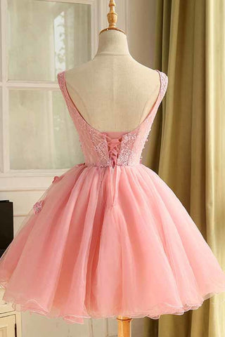 2022 A Line Scoop Homecoming Robes Tulle Avec Applique Et Perles