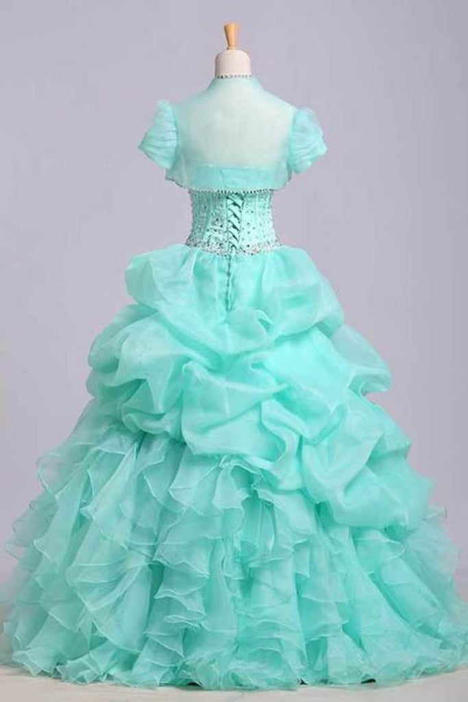 2024 robe de bal sweetheart Jewel corsage perlé bulle et jupe à volants