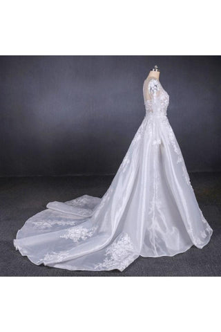 Manches longues magnifiques robe de mariée sweetheart robes de mariée avec appliques