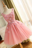 2024 A Line Scoop Homecoming Robes Tulle Avec Applique Et Perles
