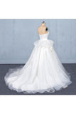 Robe de bal sweetheart robe de mariée en tulle, robes de bal magnifique train