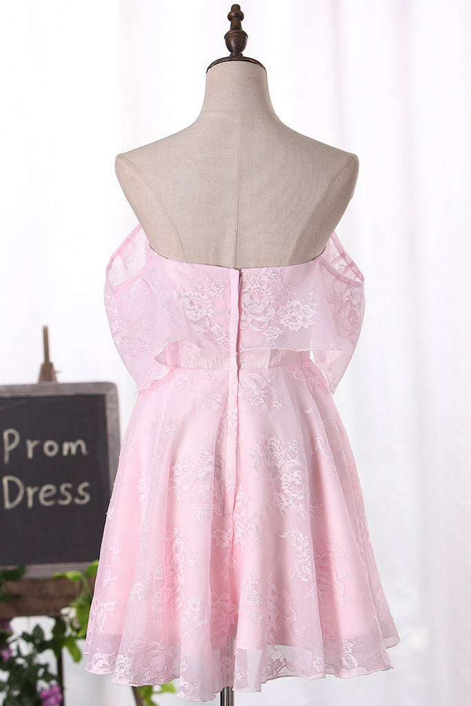 2024 Lace Sweetheart Homecoming Robes A Line Short / Mini