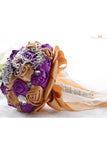 Romantique Satin Round / strass Bouquets de mariée