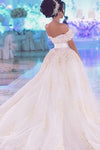 2024 Off The Shoulder Robes de mariée A-Line Organza Avec Applique Et Perles