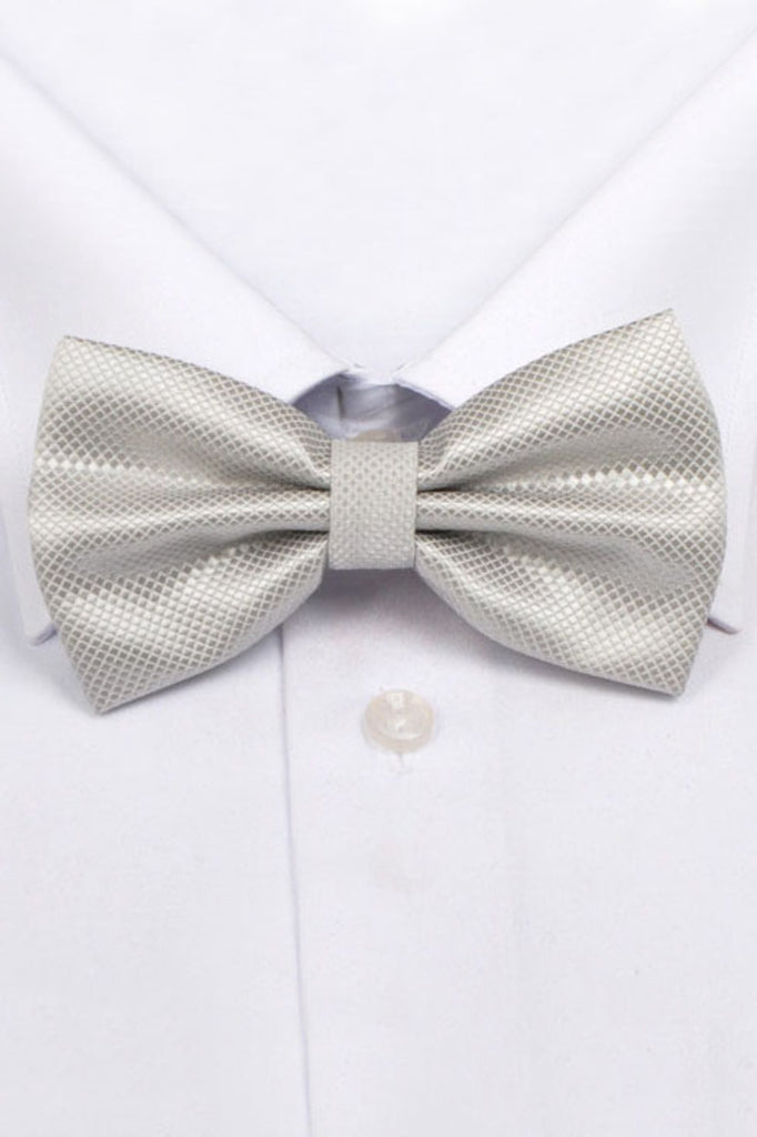 Argent Polyester Mode Bow Tie