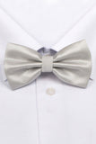 Argent Polyester Mode Bow Tie