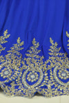 2022 foncé bleu royal Robes de bal Scoop sirène avec appliques Spandex balayage train Taille 18W