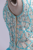 2024 Scoop perles Robes de bal corsage Tulle court / mini